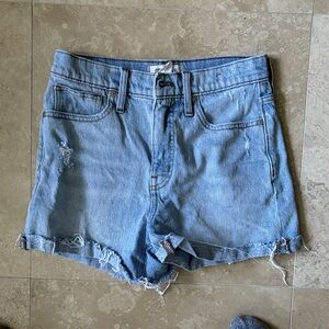 Madewell Light Blue Distressed Jean Shorts